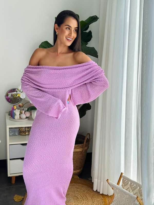 Maxi vestido rosa uff nos encanta todo