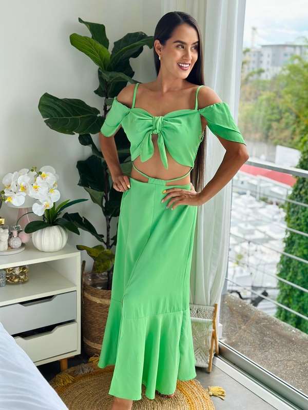 Maxi dress divino verde pastel nos encanta